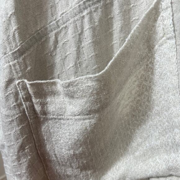 Flax Beige Natural Lagenlook Linen Cowl Neck Pullover with Pocket Blouse Size S - Picture 7 of 8